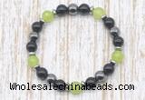CGB8337 8mm candy jade, black onyx & hematite energy bracelet