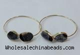 CGB841 15*20mm - 18*25mm freeform druzy agate gemstone bangles