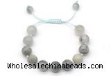 CGB8556 12mm round seaweed quartz adjustable macrame bracelets