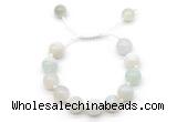 CGB8591 12mm round sea blue banded agate adjustable macrame bracelets