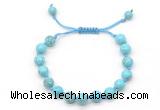 CGB8652 8mm,10mm round blue howlite adjustable macrame bracelets