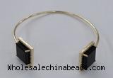 CGB869 15*15mm square agate gemstone bangles wholesale