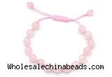CGB8741 8mm,10mm round rose quartz adjustable macrame bracelets