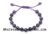 CGB8749 8mm,10mm round amethyst adjustable macrame bracelets