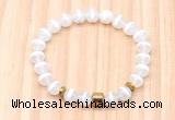 CGB8860 8mm, 10mm tibetan agate, drum & rondelle hematite beaded bracelets