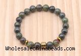 CGB8871 8mm, 10mm dragon blood jasper, drum & rondelle hematite beaded bracelets