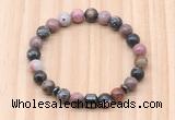 CGB8876 8mm, 10mm rhodonite, drum & rondelle hematite beaded bracelets