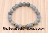 CGB8879 8mm, 10mm labradorite, drum & rondelle hematite beaded bracelets
