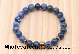 CGB8885 8mm, 10mm sodalite, drum & rondelle hematite beaded bracelets