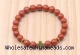 CGB8927 8mm, 10mm red jasper, cross & rondelle hematite beaded bracelets