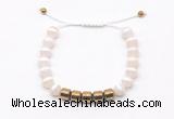 CGB9060 8mm, 10mm tibetan agate & drum hematite adjustable bracelets