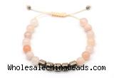 CGB9064 8mm, 10mm pink aventurine & drum hematite adjustable bracelets