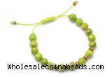 CGB9113 8mm, 10mm green sea sediment jasper & rondelle hematite adjustable bracelets