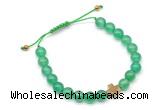CGB9142 8mm, 10mm green agate & cross hematite adjustable bracelets