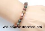 CGB9248 8mm, 10mm picasso jasper & drum hematite power beads bracelets