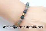 CGB9265 8mm, 10mm Indian agate & drum hematite power beads bracelets