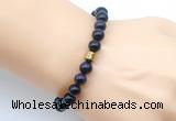 CGB9279 8mm, 10mm purple tiger eye & drum hematite power beads bracelets