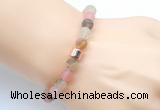 CGB9303 8mm, 10mm matte volcano cherry quartz & drum hematite power beads bracelets