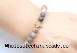 CGB9379 8mm, 10mm bamboo leaf agate & cross hematite power beads bracelets