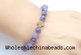 CGB9402 8mm, 10mm dogtooth amethyst & cross hematite power beads bracelets