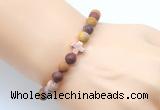 CGB9437 8mm, 10mm matte mookaite & cross hematite power beads bracelets