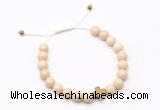 CGB9470 8mm, 10mm white fossil jasper & cross hematite adjustable bracelets