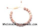 CGB9476 8mm, 10mm red net jasper & round hematite adjustable bracelets