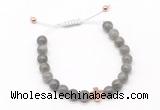 CGB9519 8mm, 10mm labradorite & cross hematite adjustable bracelets
