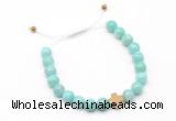 CGB9521 8mm, 10mm amazonite & cross hematite adjustable bracelets