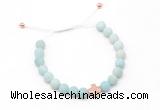 CGB9533 8mm, 10mm matte amazonite & cross hematite adjustable bracelets
