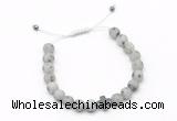 CGB9564 8mm, 10mm matte sesame jasper & cross hematite adjustable bracelets