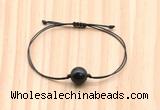 CGB9948 Fashion 12mm black obsidian adjustable bracelet jewelry