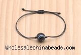 CGB9960 Fashion 12mm black banded agate adjustable bracelet jewelry