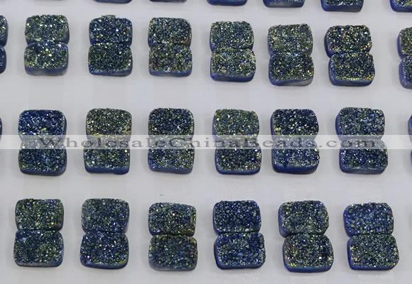 CGC201 10*14mm rectangle druzy quartz cabochons wholesale
