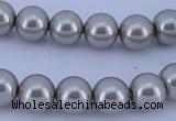 CGL178 5PCS 16 inches 16mm round dyed glass pearl beads wholesale