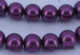 CGL336 5PCS 16 inches 12mm round dyed glass pearl beads wholesale