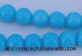 CGL824 10PCS 16 inches 4mm round heated glass pearl beads wholesale