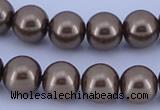 CGL94 10PCS 16 inches 8mm round dyed glass pearl beads wholesale