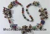 CGN452 25.5 inches chinese crystal & mixed gemstone beaded necklaces
