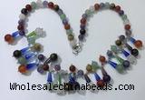 CGN507 21 inches chinese crystal & mixed gemstone beaded necklaces