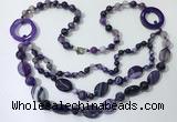 CGN597 23.5 inches striped agate gemstone beaded necklaces