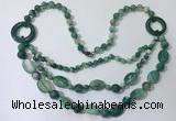 CGN600 23.5 inches striped agate gemstone beaded necklaces