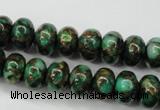 CGO121 15.5 inches 5*8mm rondelle gold green color stone beads