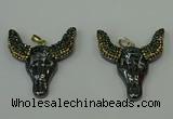 CGP162 40*50mm ox-head hematite gemstone pendants wholesale