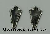 CGP163 22*45mm arrowhead hematite gemstone pendants wholesale