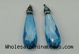 CGP236 20*80mm faceted teardrop crystal glass pendants wholesale