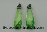 CGP237 20*80mm faceted teardrop crystal glass pendants wholesale