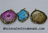 CGP3087 40*50mm - 50*65mm freeform druzy agate pendants