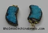 CGP3105 20*45mm horn druzy agate pendants wholesale