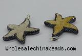 CGP3153 45*50mm starfish fossil coral pendants wholesale